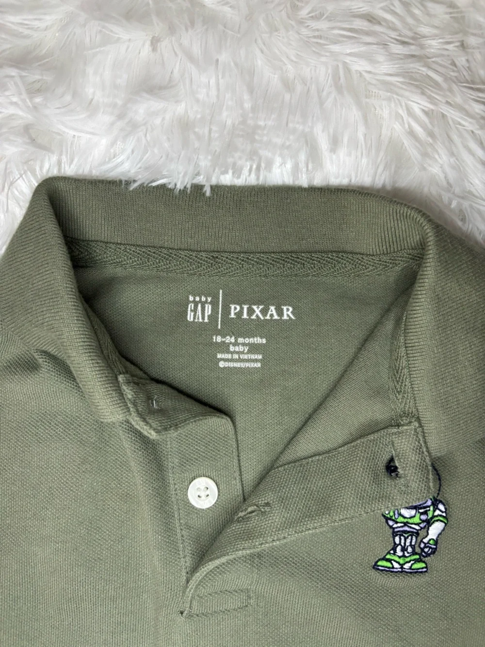 Baby Gap x Pixar Toy Story Buzz Lightyear Olive Green Polo Shirt 18-24 Months